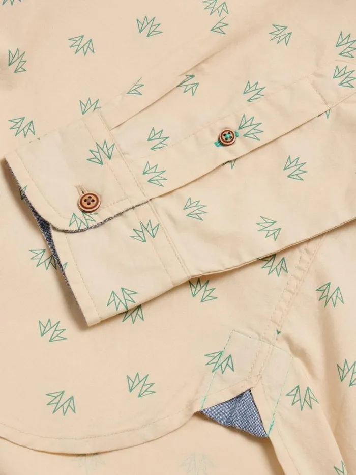 Men SHIRTS White Stuff Printed Leaf Shirt Natural Multi Men SHIRTS White Stuff Printed Leaf Shirt Natural Multi