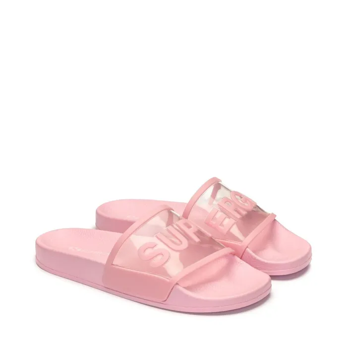 Men Slippers Unisex 1908 SLIDES CLEAR IDENTITY SLIDE PINK TICKLED Superga Slippers