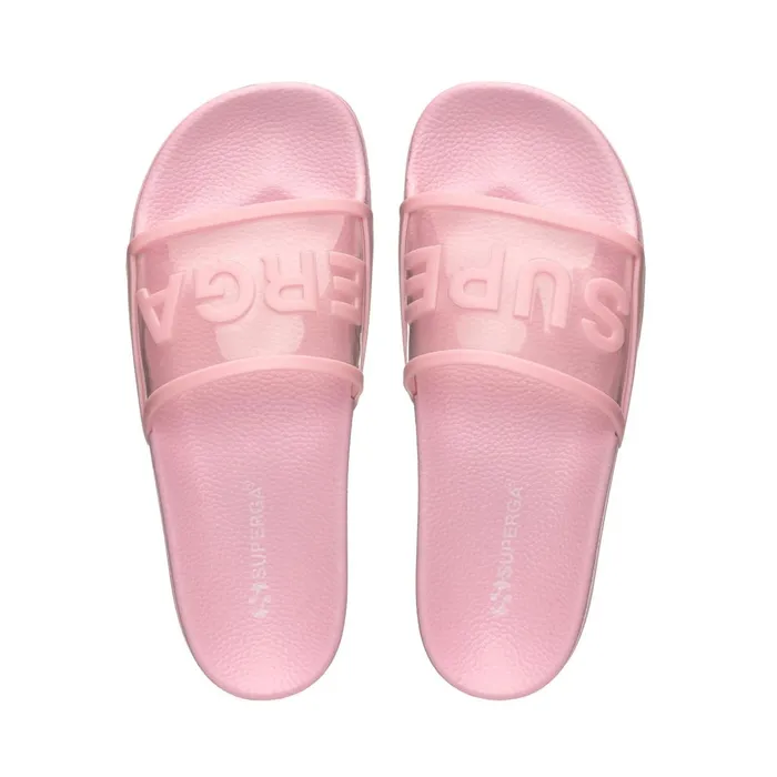 Men Slippers Unisex 1908 SLIDES CLEAR IDENTITY SLIDE PINK TICKLED Superga Slippers