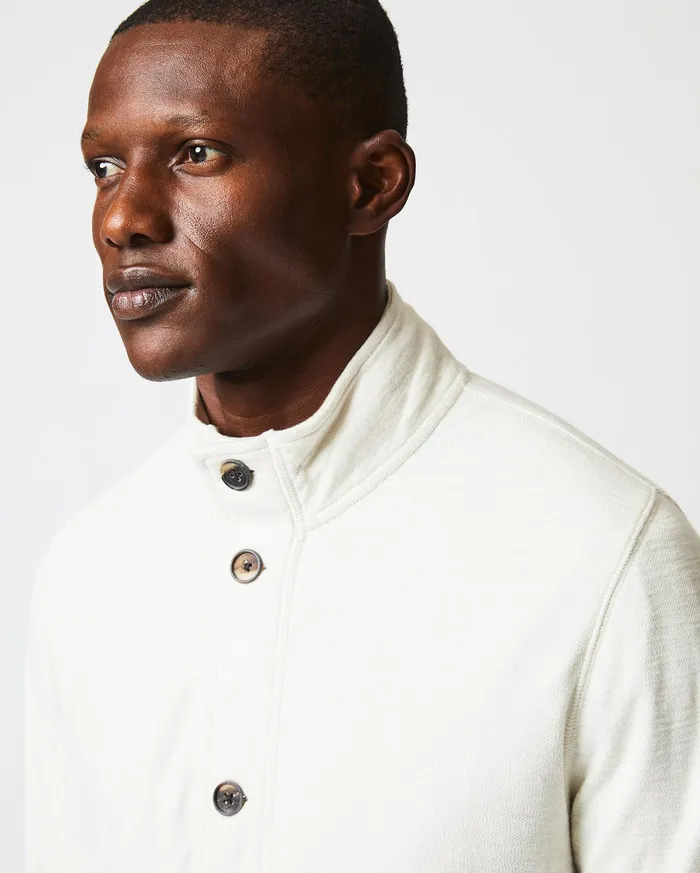 Men Slub Cotton Cardigan Tinted White Billy Reid Sweaters and Sweatshirts