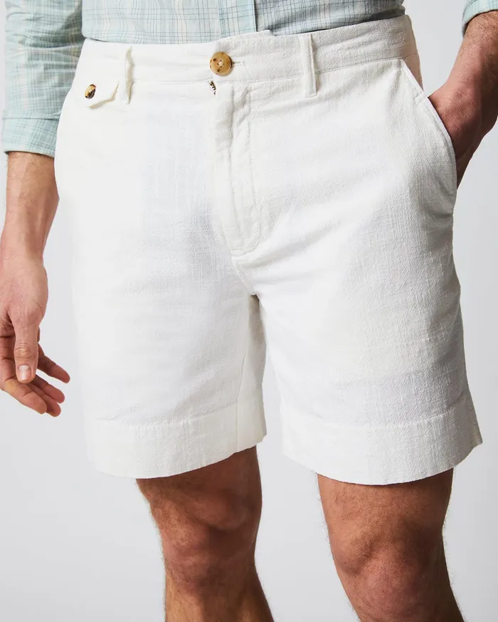 Men Slub Cotton Short Tinted White Billy Reid Bottoms