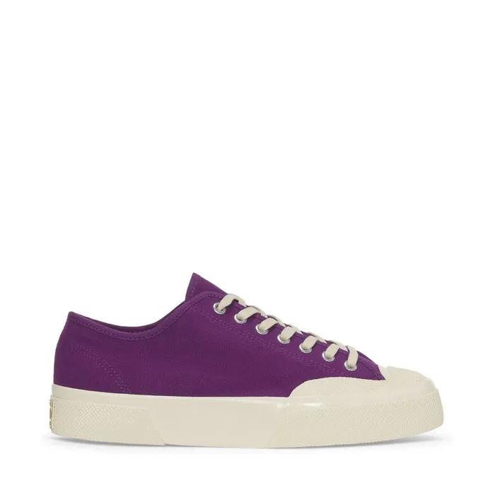 Men Sneakers Unisex 2432 WORKS LOW CUT COTTON CANVAS Low Cut PURPLEOFF WHITE Superga Low Cut