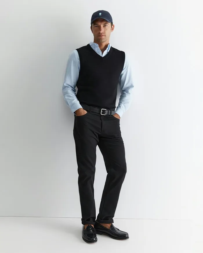 Men Sportscraft Knitwear Merino Vest Black