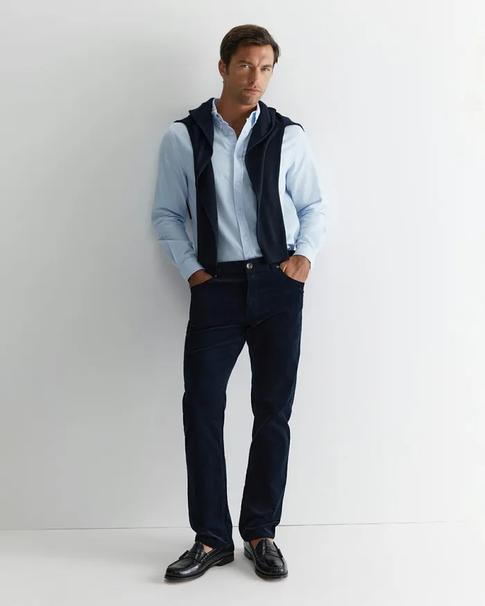 Men Sportscraft Pants Cooper Cord Navy