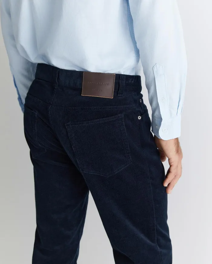 Men Sportscraft Pants Cooper Cord Navy