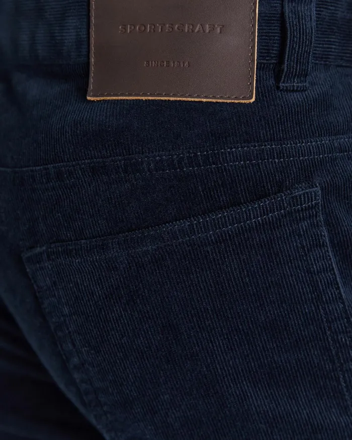 Men Sportscraft Pants Cooper Cord Navy