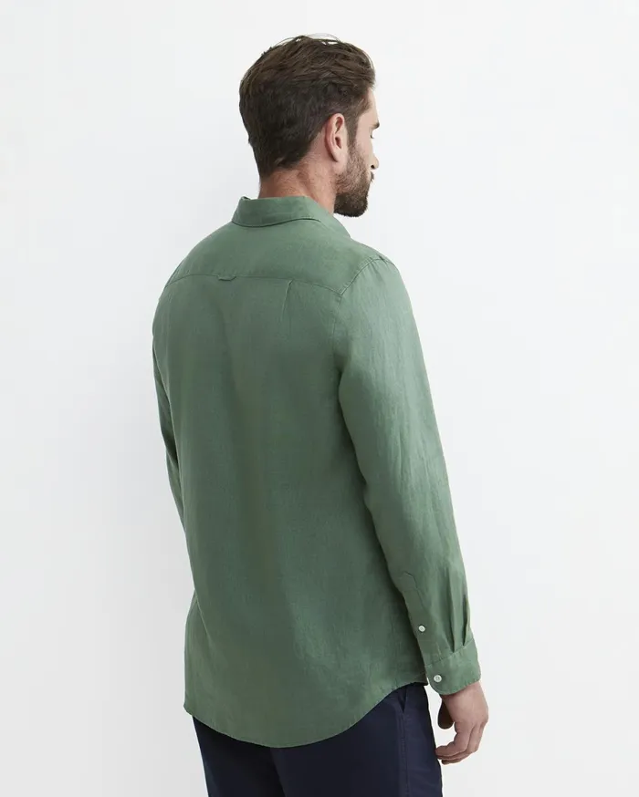 Men Sportscraft Shirts Long Sleeve Linen Shirt Elm