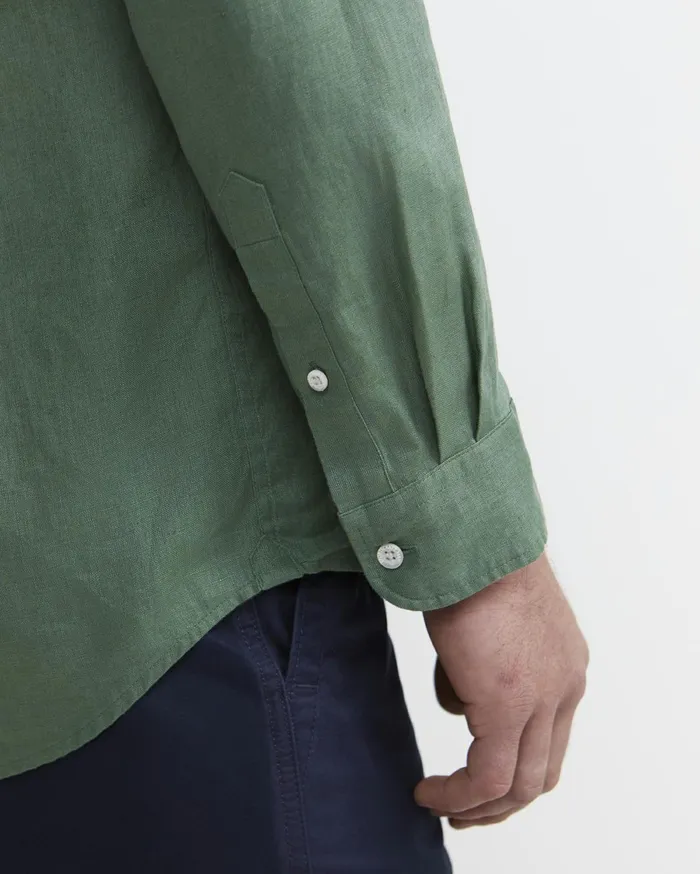Men Sportscraft Shirts Long Sleeve Linen Shirt Elm