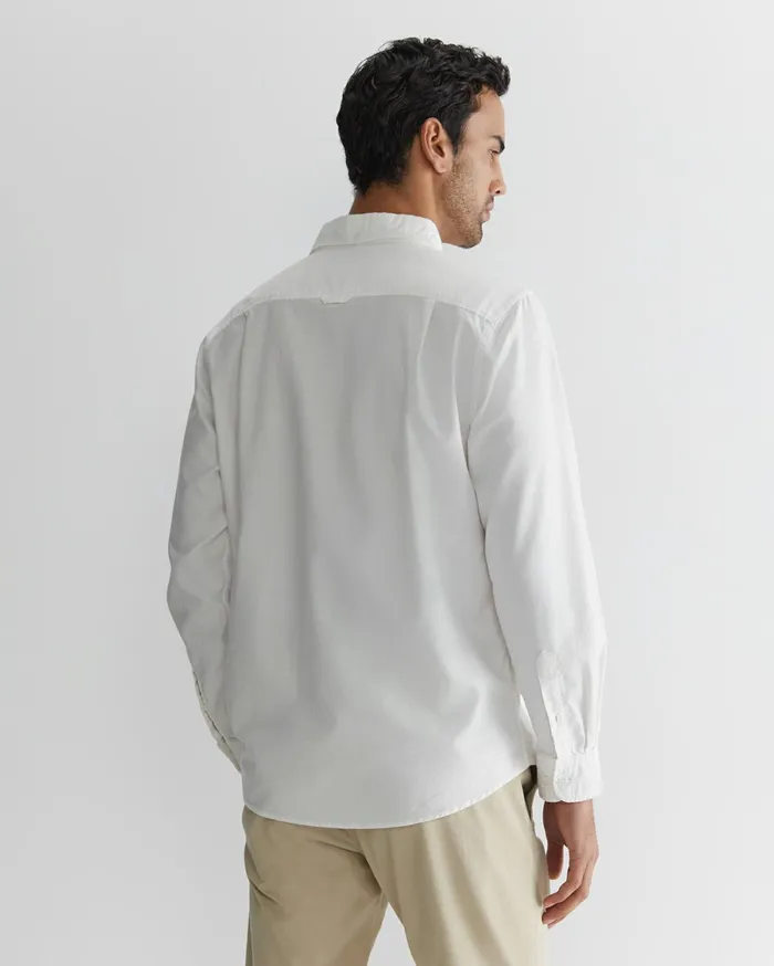 Men Sportscraft Shirts Oxford Long Sleeve Shirt White