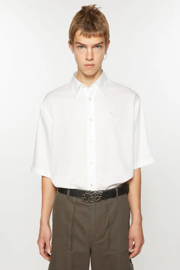 Men Stripe Buttonup Shirt White Acne Studios Shirts