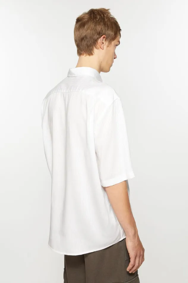 Men Stripe Buttonup Shirt White Acne Studios Shirts
