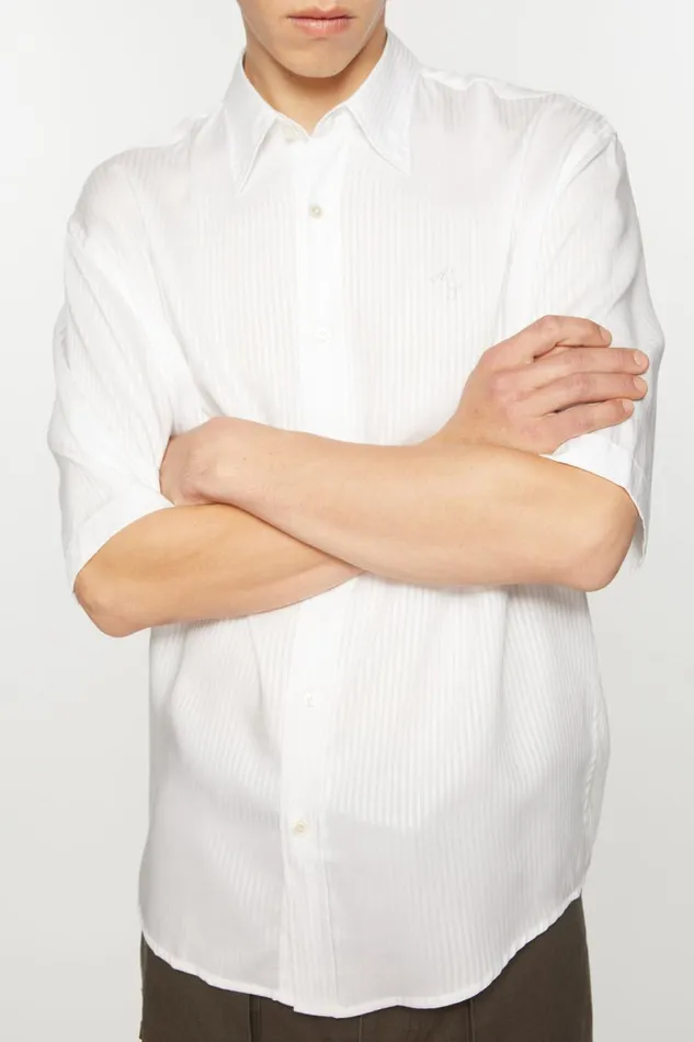 Men Stripe Buttonup Shirt White Acne Studios Shirts