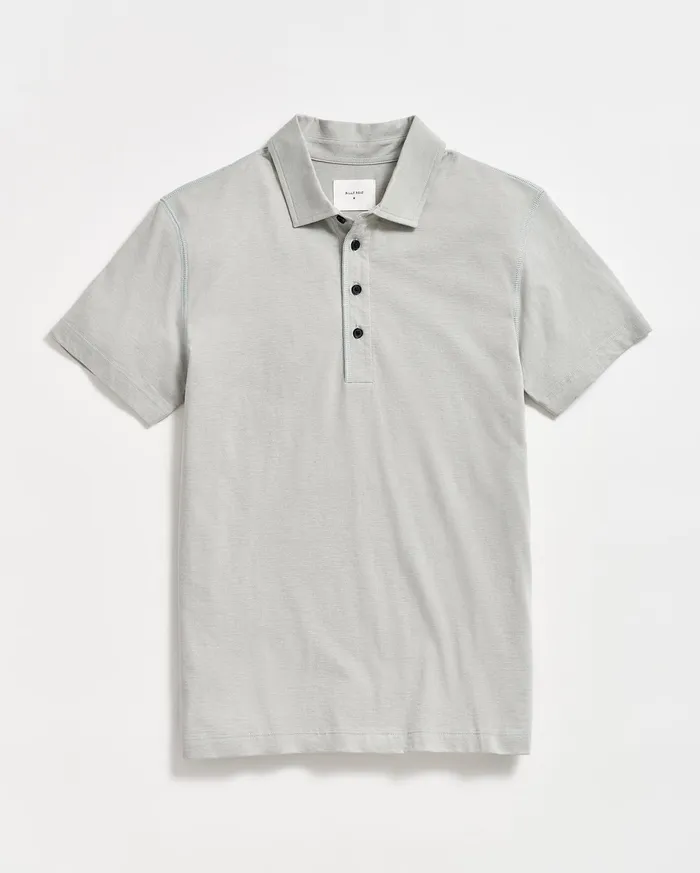 Men Stripe Pensacola Polo Light Blue Billy Reid Polos Tees and Henleys