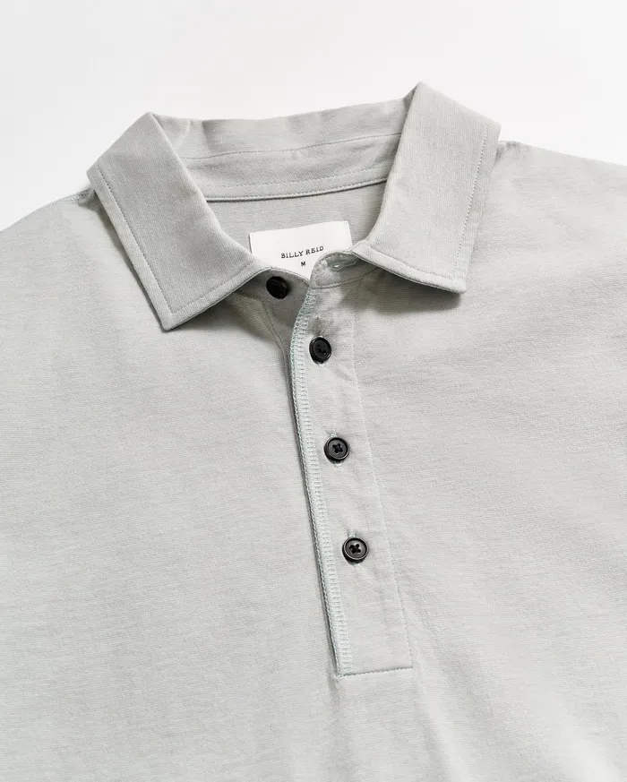 Men Stripe Pensacola Polo Light Blue Billy Reid Polos Tees and Henleys