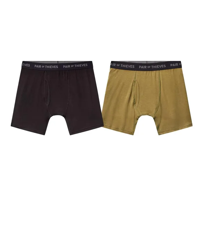 Men Supersoft Boxer Briefs Black Seaweed Underwear 2 Pack Pair Of Thieves Boxer Briefs