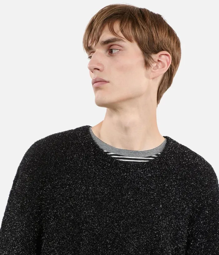 Men Sweaters THE KOOPLES Black Glittery Jumper Men Sweaters THE KOOPLES Black Glittery Jumper