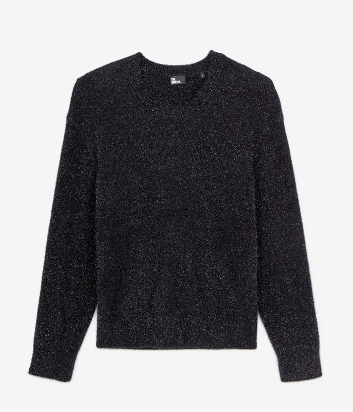 Men Sweaters THE KOOPLES Black Glittery Jumper Men Sweaters THE KOOPLES Black Glittery Jumper