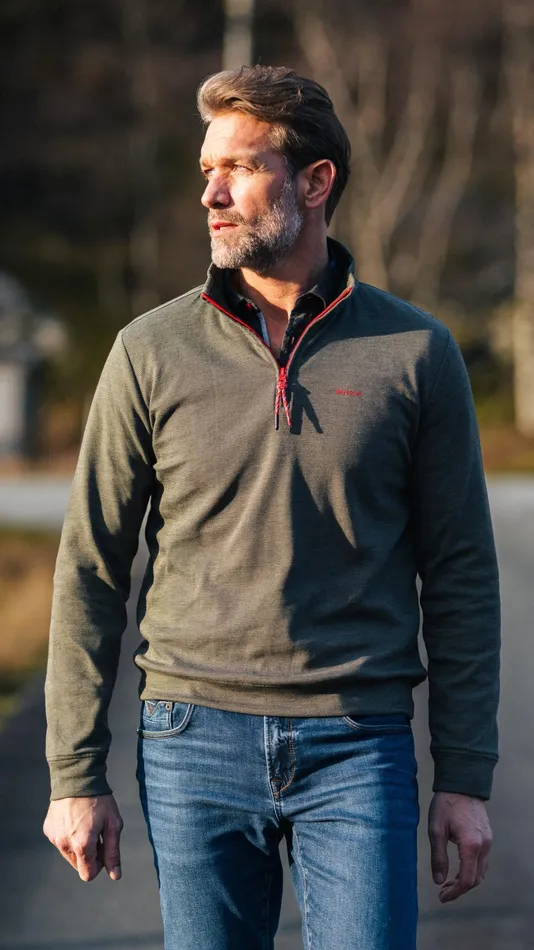 Men Sweatshirts NZA New Zealand Auckland Dark Green Fleece Sweater With HalfZip 8211 Gravel Green Men Sweatshirts NZA New Zealand Auckland Dark Green Fleece Sweater With HalfZip 8211 Gravel Green