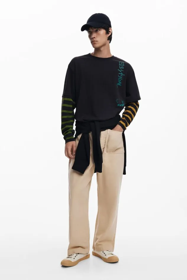 Men Tshirts Desigual Double Sleeve Tshirt