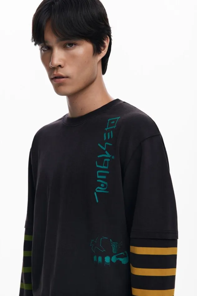 Men Tshirts Desigual Double Sleeve Tshirt