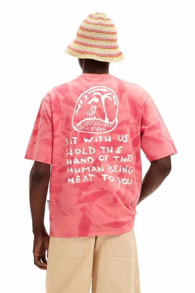 Men Tshirts Desigual Printed Tshirt With Gradient Effect