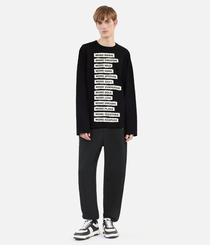Men Tshirts THE KOOPLES Black Longsleeved Tshirt