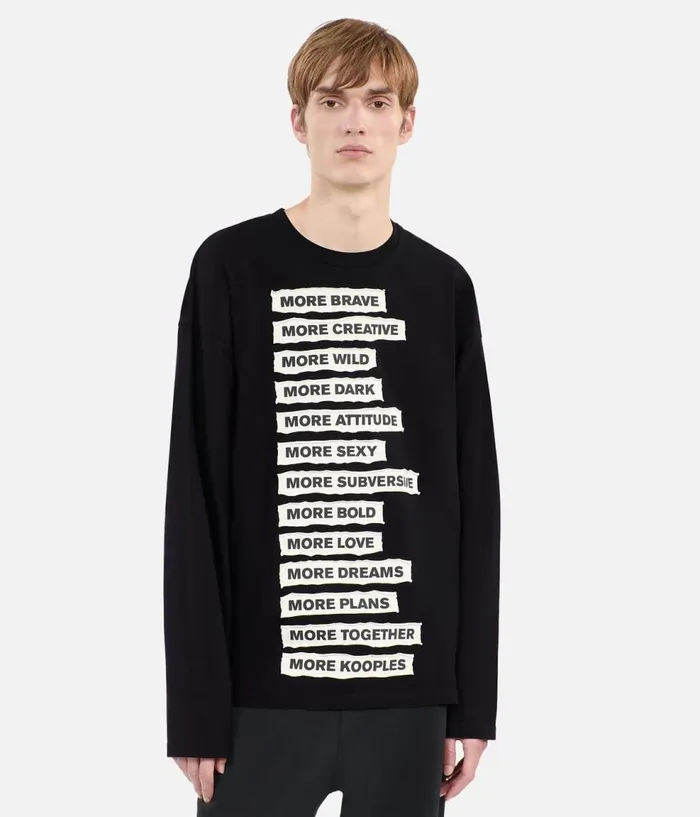Men Tshirts THE KOOPLES Black Longsleeved Tshirt Men Tshirts THE KOOPLES Black Longsleeved Tshirt