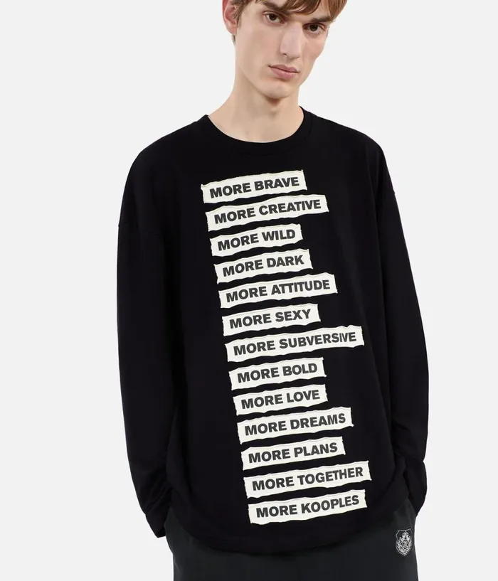 Men Tshirts THE KOOPLES Black Longsleeved Tshirt Men Tshirts THE KOOPLES Black Longsleeved Tshirt