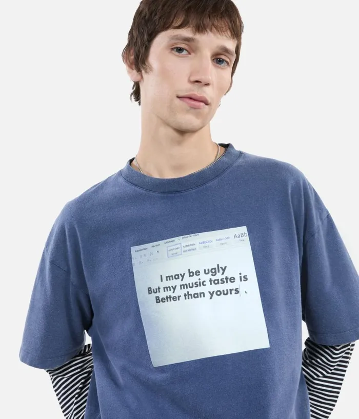 Men Tshirts THE KOOPLES Blue Tshirt With Serigraphy Men Tshirts THE KOOPLES Blue Tshirt With Serigraphy