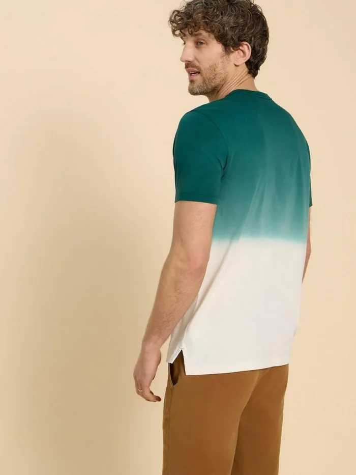 Men TSHIRTS White Stuff Abersoch Dip Dye SS Tee Teal Multi Men TSHIRTS White Stuff Abersoch Dip Dye SS Tee Teal Multi