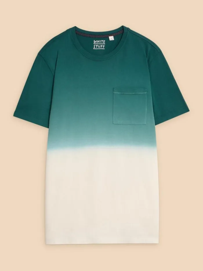 Men TSHIRTS White Stuff Abersoch Dip Dye SS Tee Teal Multi Men TSHIRTS White Stuff Abersoch Dip Dye SS Tee Teal Multi