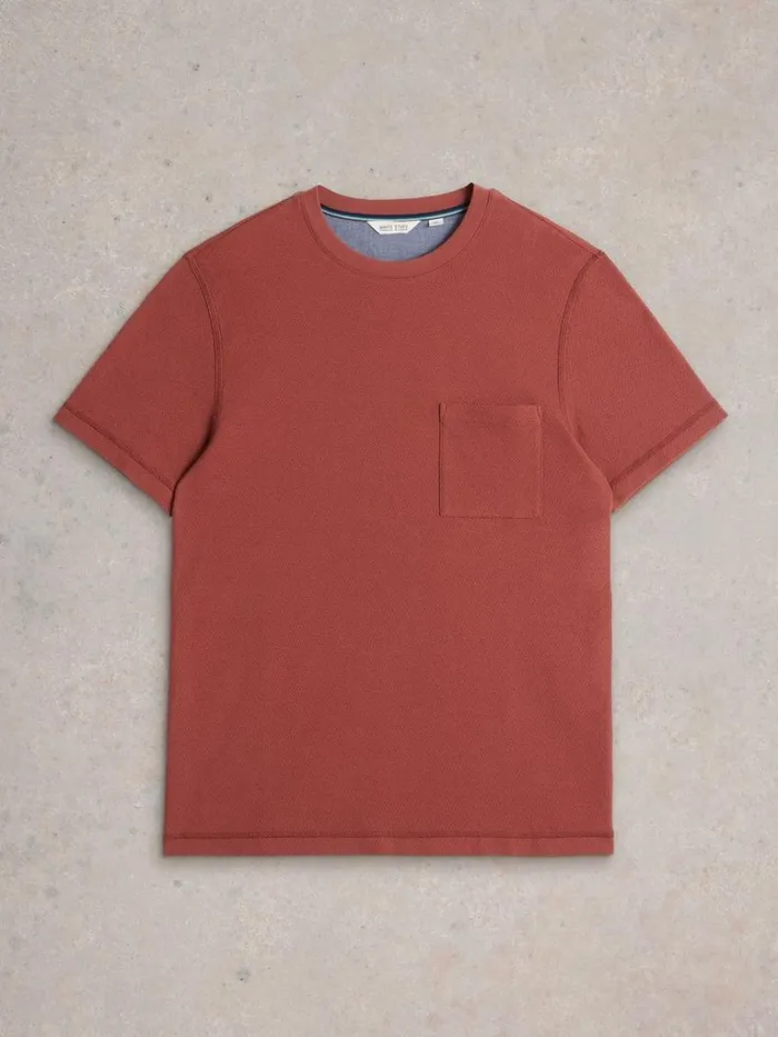 Men TSHIRTS White Stuff Tenby Textured SS Tee Deep Pink Men TSHIRTS White Stuff Tenby Textured SS Tee Deep Pink