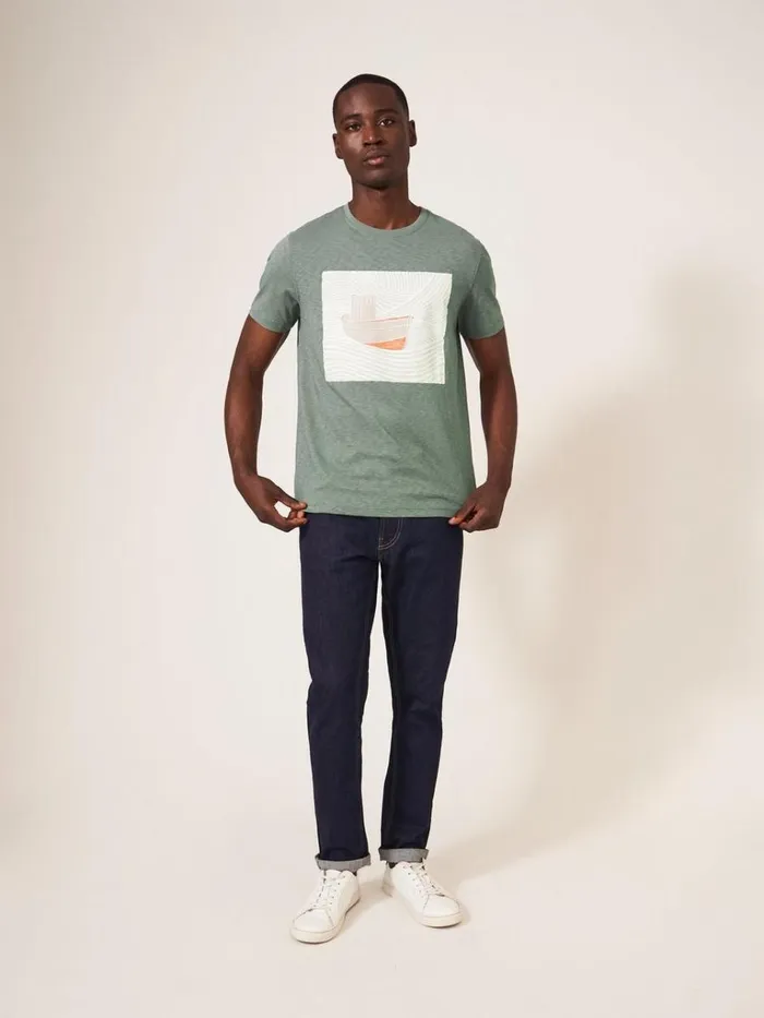 Men TSHIRTS White Stuff Trawler Graphic Tshirt Dusty Green Men TSHIRTS White Stuff Trawler Graphic Tshirt Dusty Green