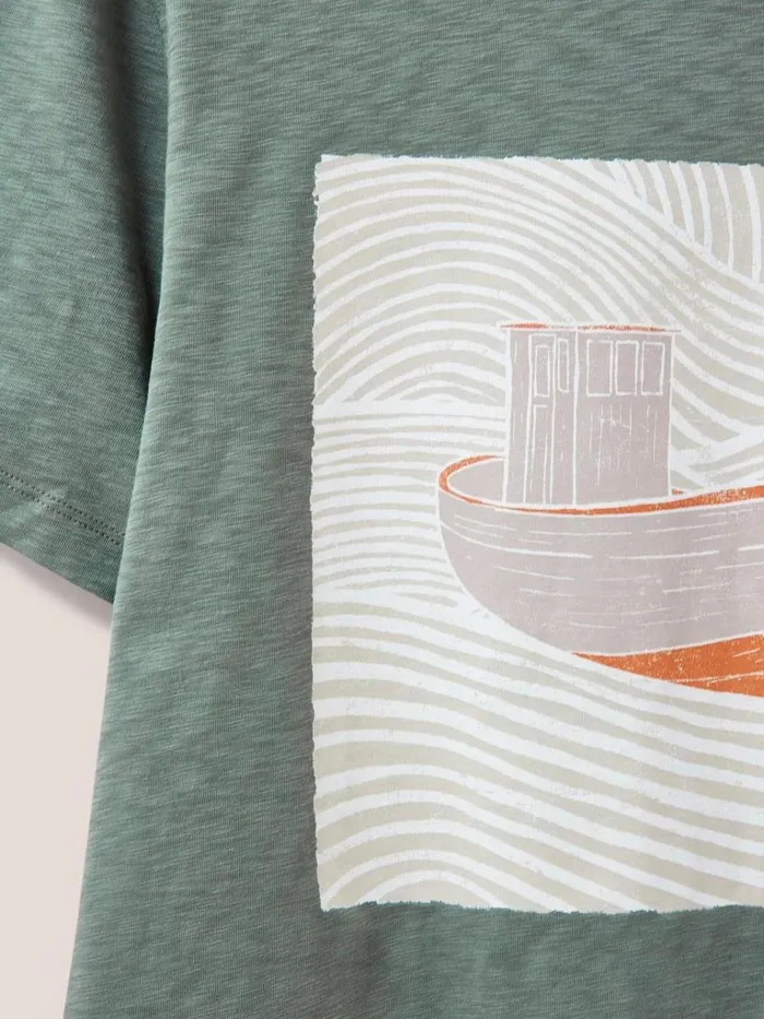 Men TSHIRTS White Stuff Trawler Graphic Tshirt Dusty Green Men TSHIRTS White Stuff Trawler Graphic Tshirt Dusty Green