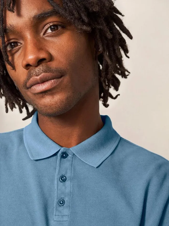 Men TSHIRTS White Stuff Utility Polo Chambray Blue Men TSHIRTS White Stuff Utility Polo Chambray Blue