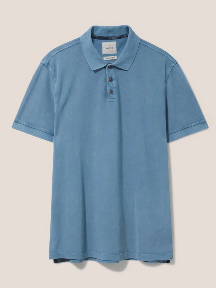 Men TSHIRTS White Stuff Utility Polo Chambray Blue Men TSHIRTS White Stuff Utility Polo Chambray Blue