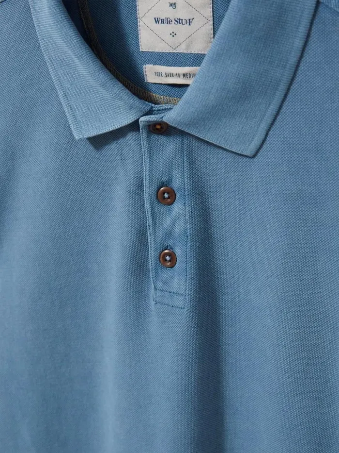 Men TSHIRTS White Stuff Utility Polo Chambray Blue Men TSHIRTS White Stuff Utility Polo Chambray Blue