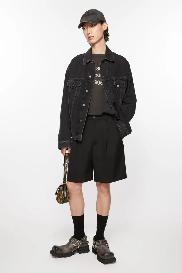 Men Tailored Shorts Black Acne Studios Shorts