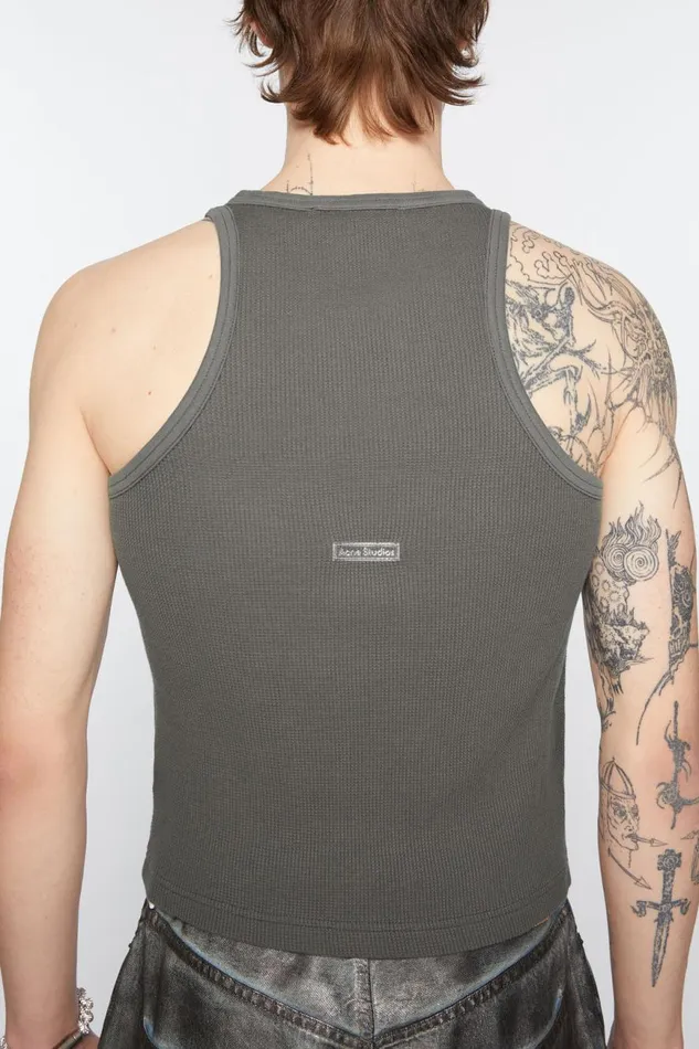 Men Tank Top 8211 Fitted Unisex Fit Faded Grey Acne Studios Tshirts