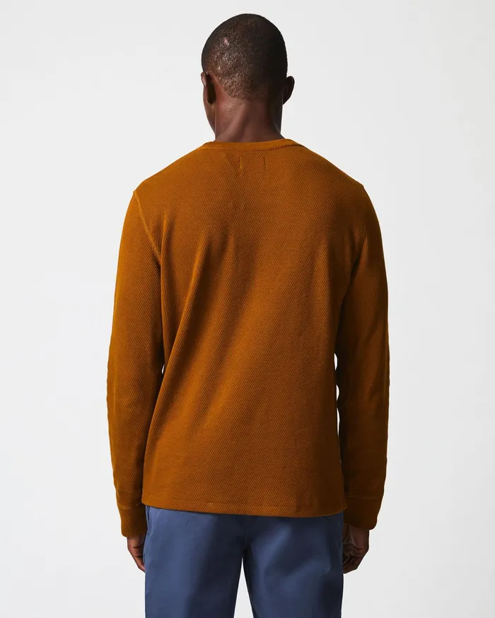 Men Thermal LS Crew Billy039s Brown Billy Reid Sweaters and Sweatshirts