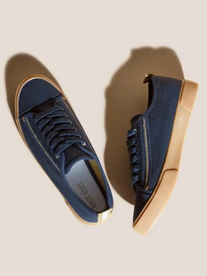 Men TRAINERS White Stuff Canvas Lace Up Plimsolls Navy Multi Men TRAINERS White Stuff Canvas Lace Up Plimsolls Navy Multi