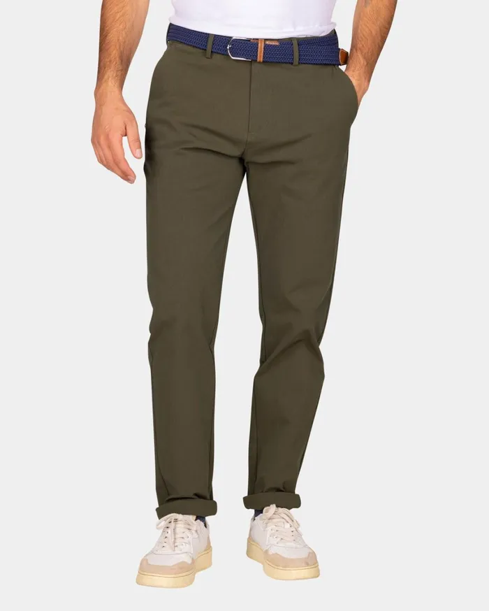 Men Trousers NZA New Zealand Auckland Dark Green Chino With Stretch 8211 Quartz Green