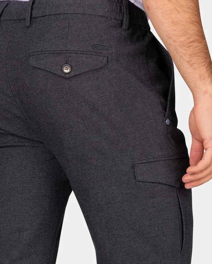 Men Trousers NZA New Zealand Auckland Grey Wool Look Cargo Pants 8211 Grey Melange