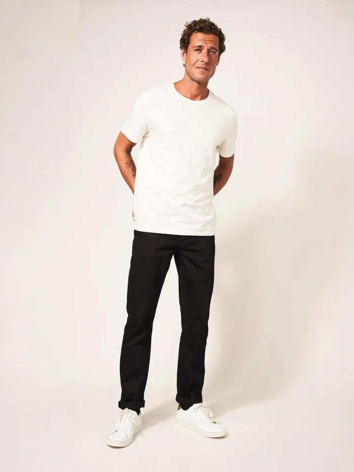 Men TROUSERS White Stuff Harwood Straight Jean Pure Black Men TROUSERS White Stuff Harwood Straight Jean Pure Black