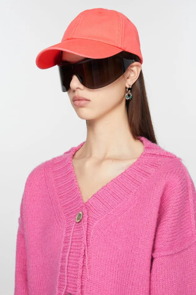 Men Twill Cap Fluo Pink Acne Studios Hats