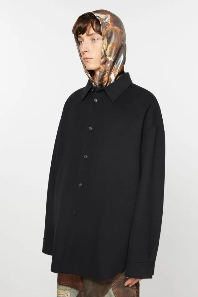 Men Wool Jacket Black Acne Studios Outerwear