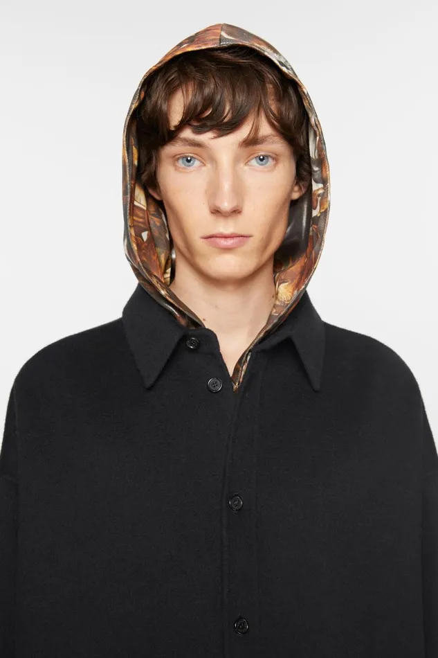 Men Wool Jacket Black Acne Studios Outerwear