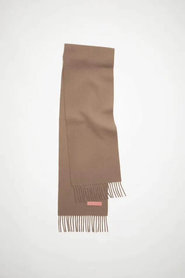 Men Wool Scarf Pink Label 8211 Narrow Warm Beige Acne Studios Scarves