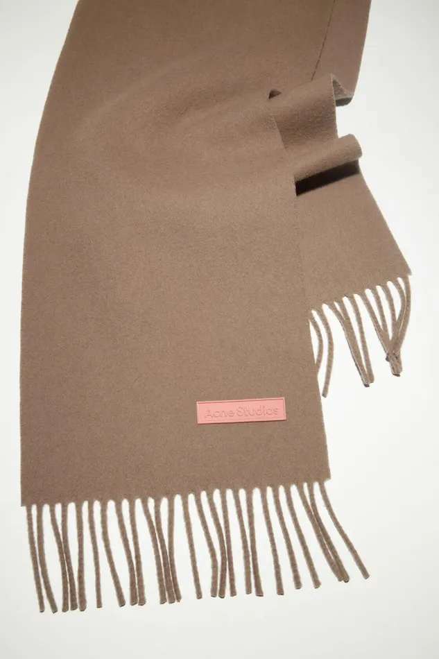 Men Wool Scarf Pink Label 8211 Narrow Warm Beige Acne Studios Scarves