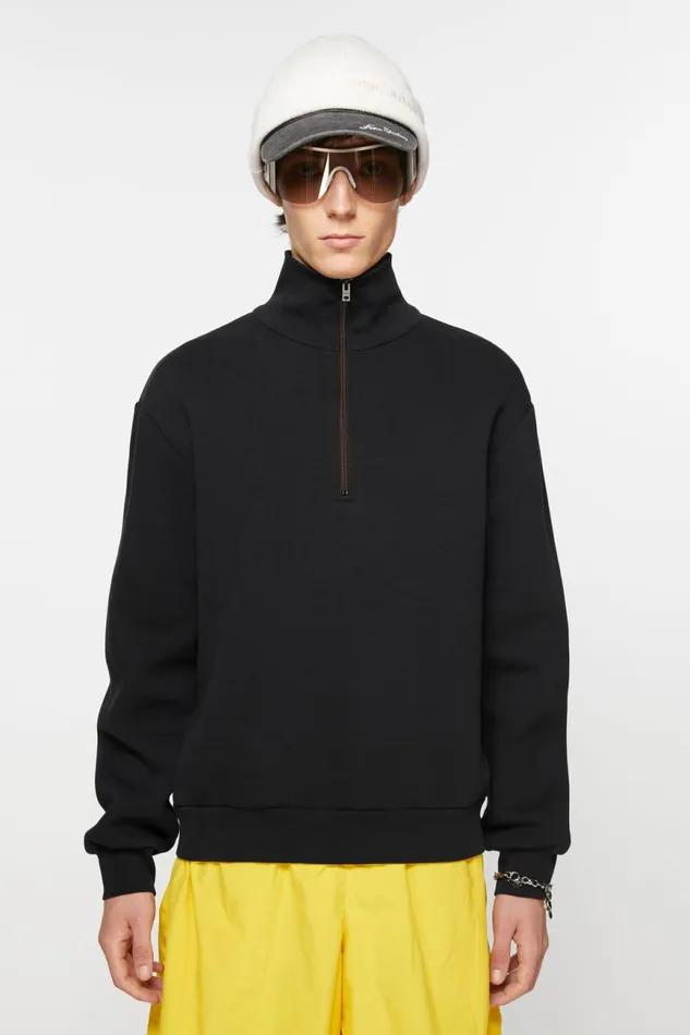 Men Zippered Sweater Black Acne Studios Sweatshirts